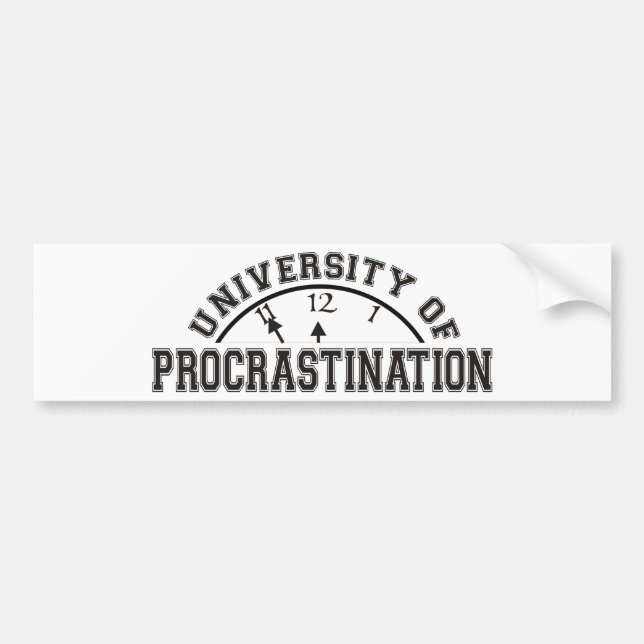 University of Procrastination Bumper Sticker (Front)