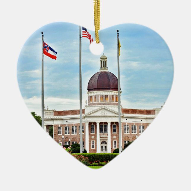 University of Southern Mississippi Ceramic Tree Decoration (Front)