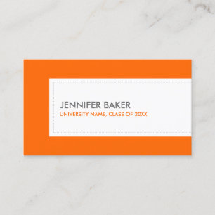 UNIVERSITY or COLLEGE STUDENT ORANGE Calling Card