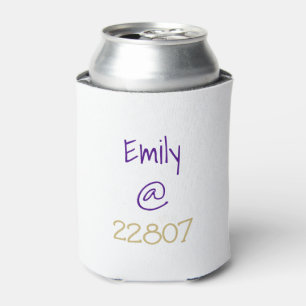 University Purple Gold Zip Code Custom Can Cooler