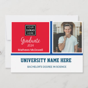 University Sports Boy Graduation Invitation