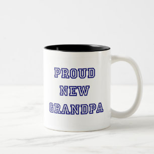 University Text Proud New Grandpa Two-Tone Coffee Mug