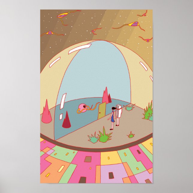 Unknown flying object and a transparent dome. poster (Front)