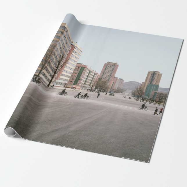 UNKNOWN PERSONS DRIVING BICYCLE WRAPPING PAPER (Unrolled)