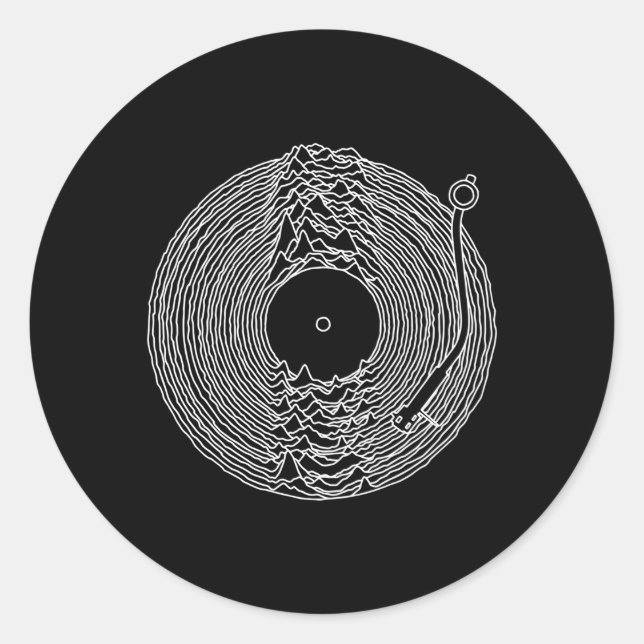 Unknown Pleasures Vinyl Record Classic Round Sticker (Front)