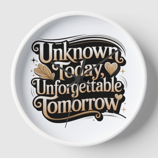 Unknown Today, Unforgettable Tomorrow Clock (Front)