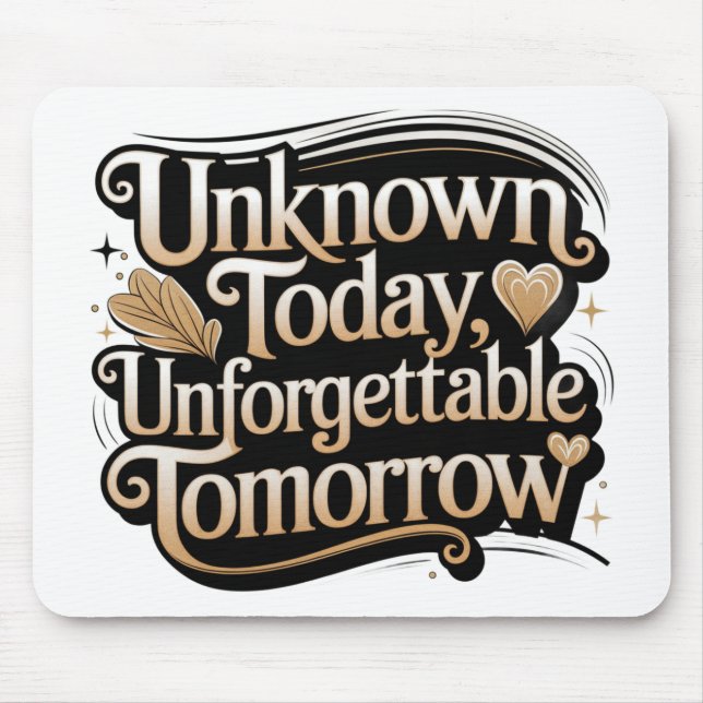 Unknown Today, Unforgettable Tomorrow Mouse Pad (Front)