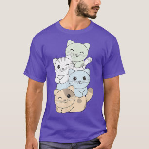unlabeled Flag Pile Pride LGBTQ Cats cute unlabele T-Shirt