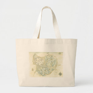 Unlabeled Map of Trino Large Tote Bag