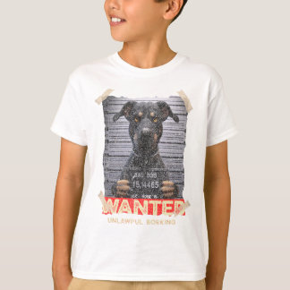 Unlawful Barking: The Doberman's Stern Warning T-Shirt