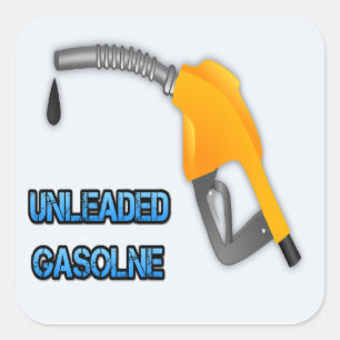 Unleaded Gasoline Square Sticker