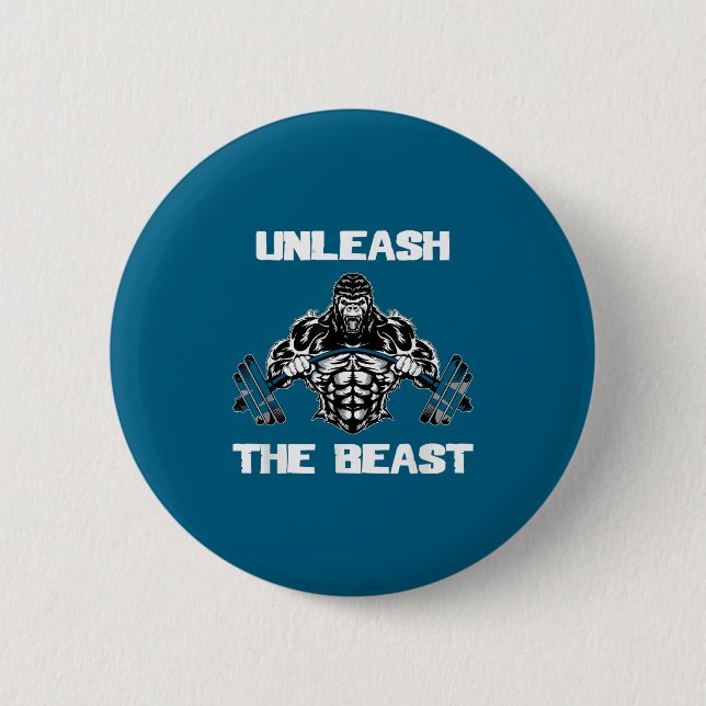 Unleahe Gorilla Bodybuilding Motivational Gift  6 Cm Round Badge (Front)