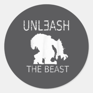 Unleahe Workout Motivation Gym Graphic  Classic Round Sticker