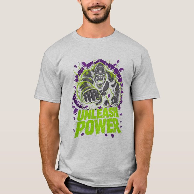 Unleash Power Gorilla Graphic T-Shirt (Front)