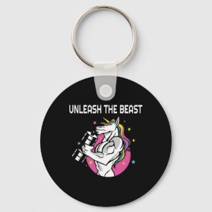 Unleash The Beast - Unicorn Gym Rat Magic Sparkle Key Ring