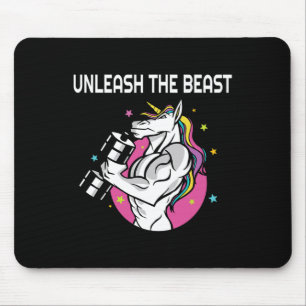Unleash The Beast - Unicorn Gym Rat Magic Sparkle  Mouse Pad
