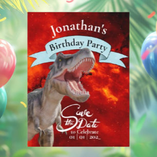 Unleash the Fiery Power of T-Rex in Jurassic  Boy  Postcard