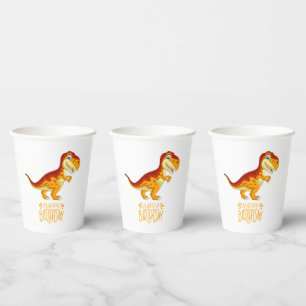 Unleash the Fun Kid's Dino Gold Paper Cups