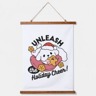 Unleash the Holiday Cheer – Cute Dog Christmas Hanging Tapestry