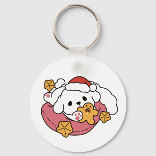 Unleash the Holiday Cheer – Cute Dog Christmas Key Ring