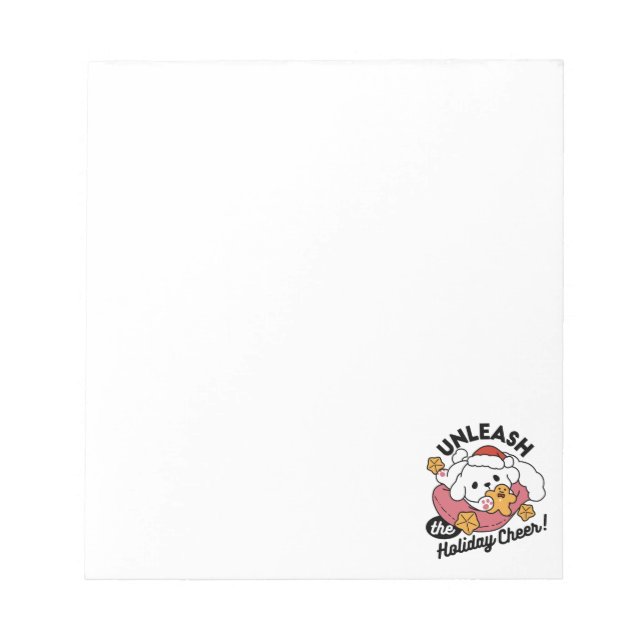 Unleash the Holiday Cheer – Cute Dog Christmas Notepad (Front)