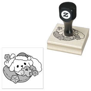 Unleash the Holiday Cheer – Cute Dog Christmas Rubber Stamp