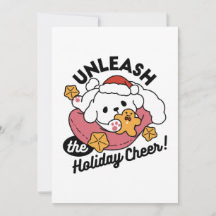 Unleash the Holiday Cheer – Cute Dog Christmas Thank You Card