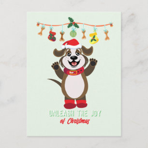 Unleash The Joy Of Christmas Dog Postcard