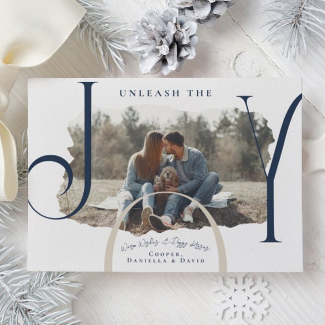 Unleash the Joy | Pet Photo Christmas Card (Creator Uploaded)