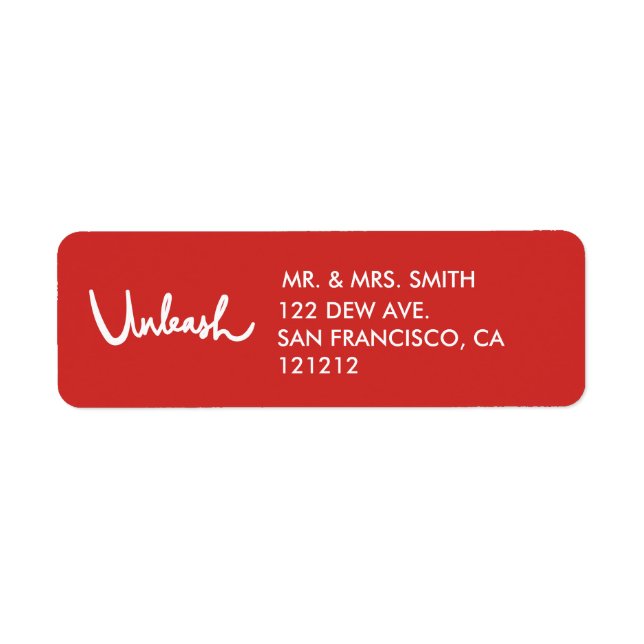Unleash | Witty Hand Lettered Return Address (Front)