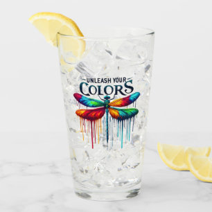 Unleash Your Colours - Artistic Dragonfly Glass