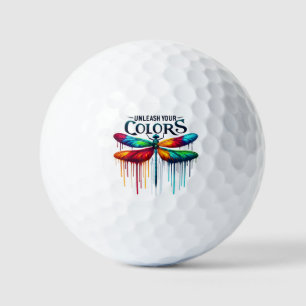 Unleash Your Colours - Artistic Dragonfly Golf Balls
