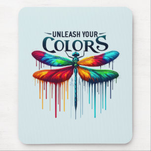 Unleash Your Colours - Artistic Dragonfly Mouse Pad