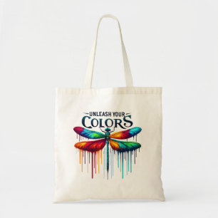 Unleash Your Colours - Artistic Dragonfly Tote Bag