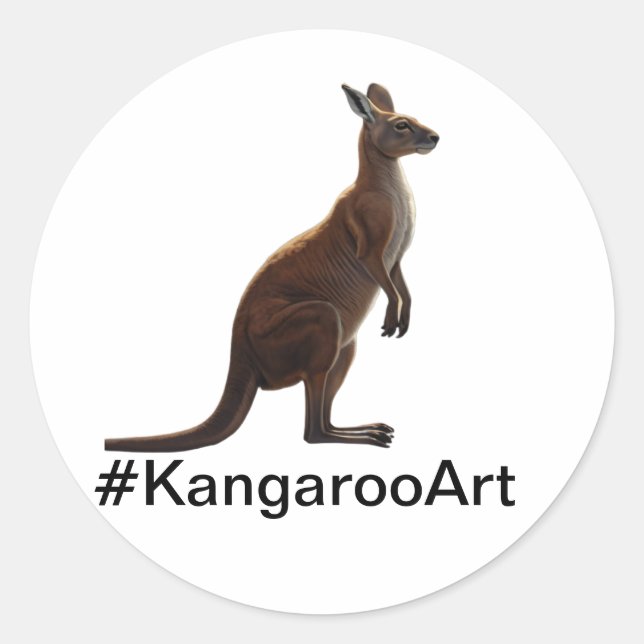  🎨 Unleash Your Creativity With Kangaroo Art Classic Round Sticker (Front)