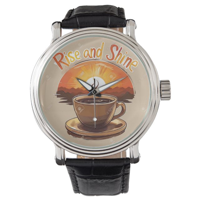  Unleash Your Creativity with Steaming Coffee Cup  Watch (Front)