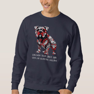 Unleash your edgy side with our geometric bulldog  sweatshirt