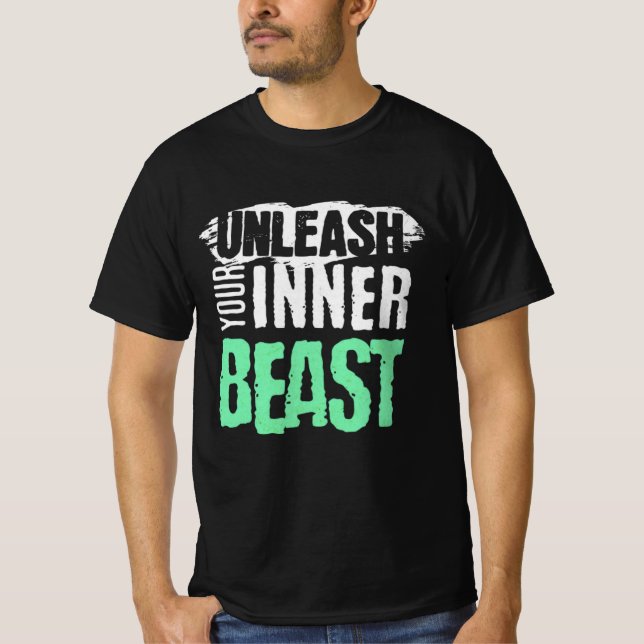 Unleash Your Inner Beast – Intense Gym Design T-Shirt (Front)