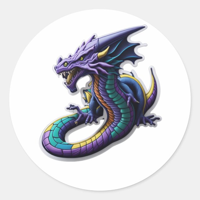 Unleash Your Inner Fire with Dragon  Classic Round Sticker (Front)