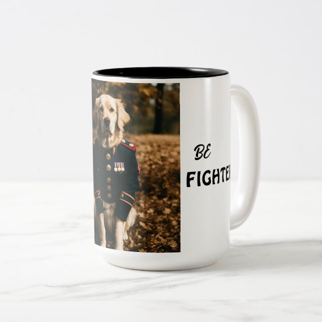 Unleash your inner strength with a warrior Dog Mug (Front Right)