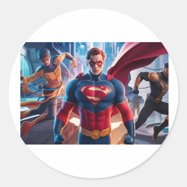 Unleash Your Inner Superhero! 💥 #SuperHero #Power Classic Round Sticker (Front)