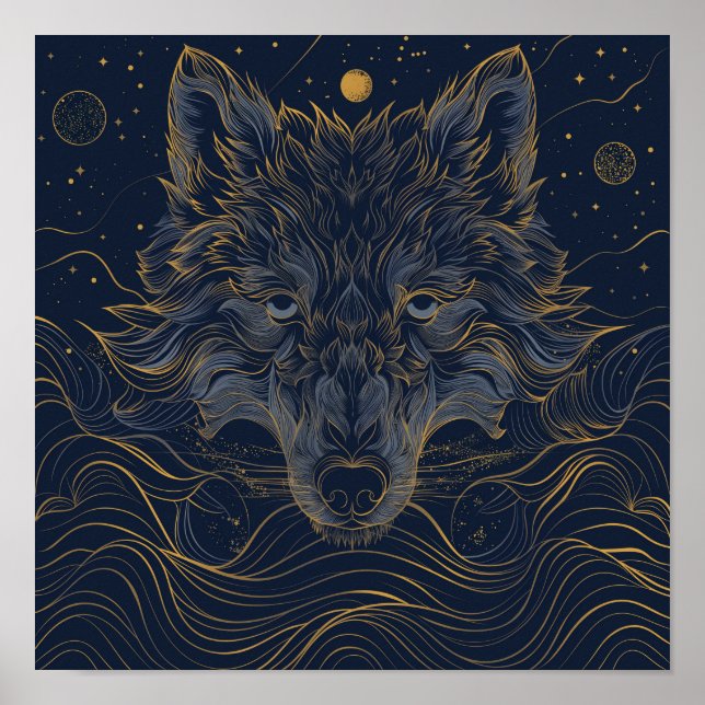 Unleash Your Inner Wolf: Zodiac Wolf Poster (Front)