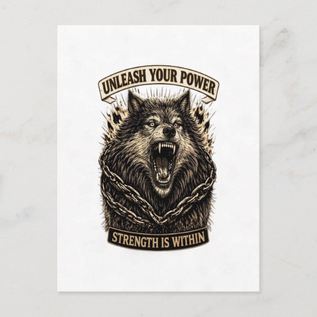 Unleash Your Power — Strength Is Within Postcard (Front)