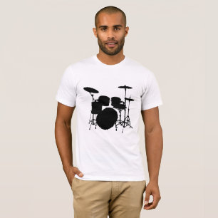 Unleash Your Rhythm: Drum Kit Silhouette  T-Shirt
