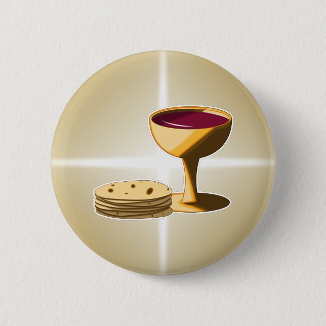 Unleavened Bread and Wine Button (Front)