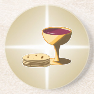 Unleavened Bread and Wine The Last Supper Easter Coaster