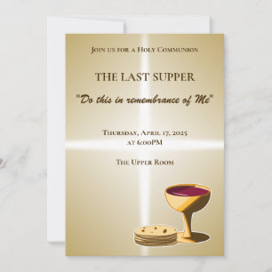 Unleavened Bread and Wine The Last Supper Easter Invitation