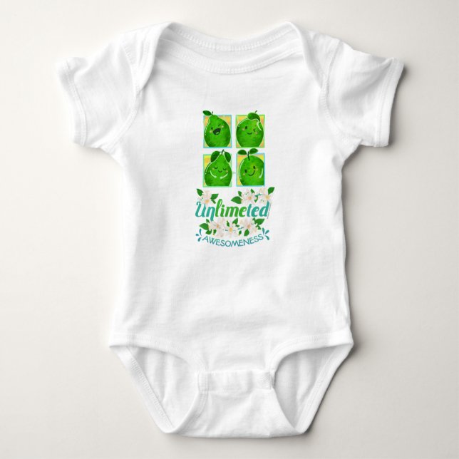 Unlimeted Awesomeness - Punny Garden Baby Bodysuit (Front)