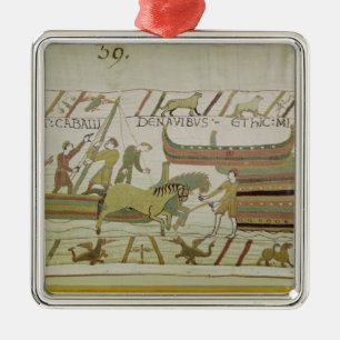 Unloading horses from the ships metal tree decoration