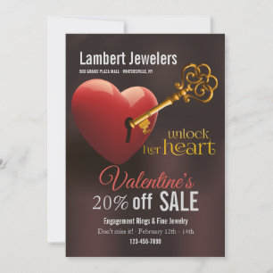 Unlock Her Heart Valentine's Sale Promotion Invitation